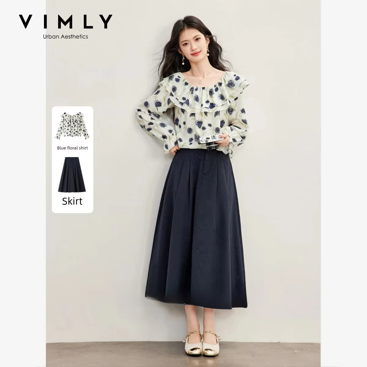 Blouse Off Shoulder - VIMLY Dubbellaagse Ruffle Off-Shoulder Blouse met