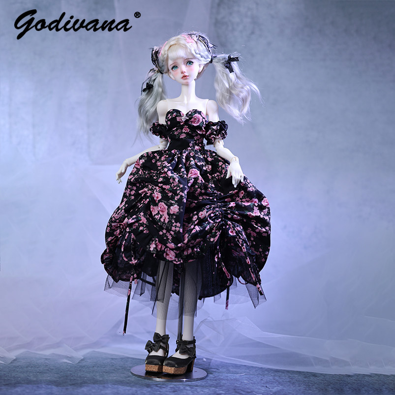 1/4 BJD-popjurk, zwarte basis, - Midi Skirt Floral recensie en prijs