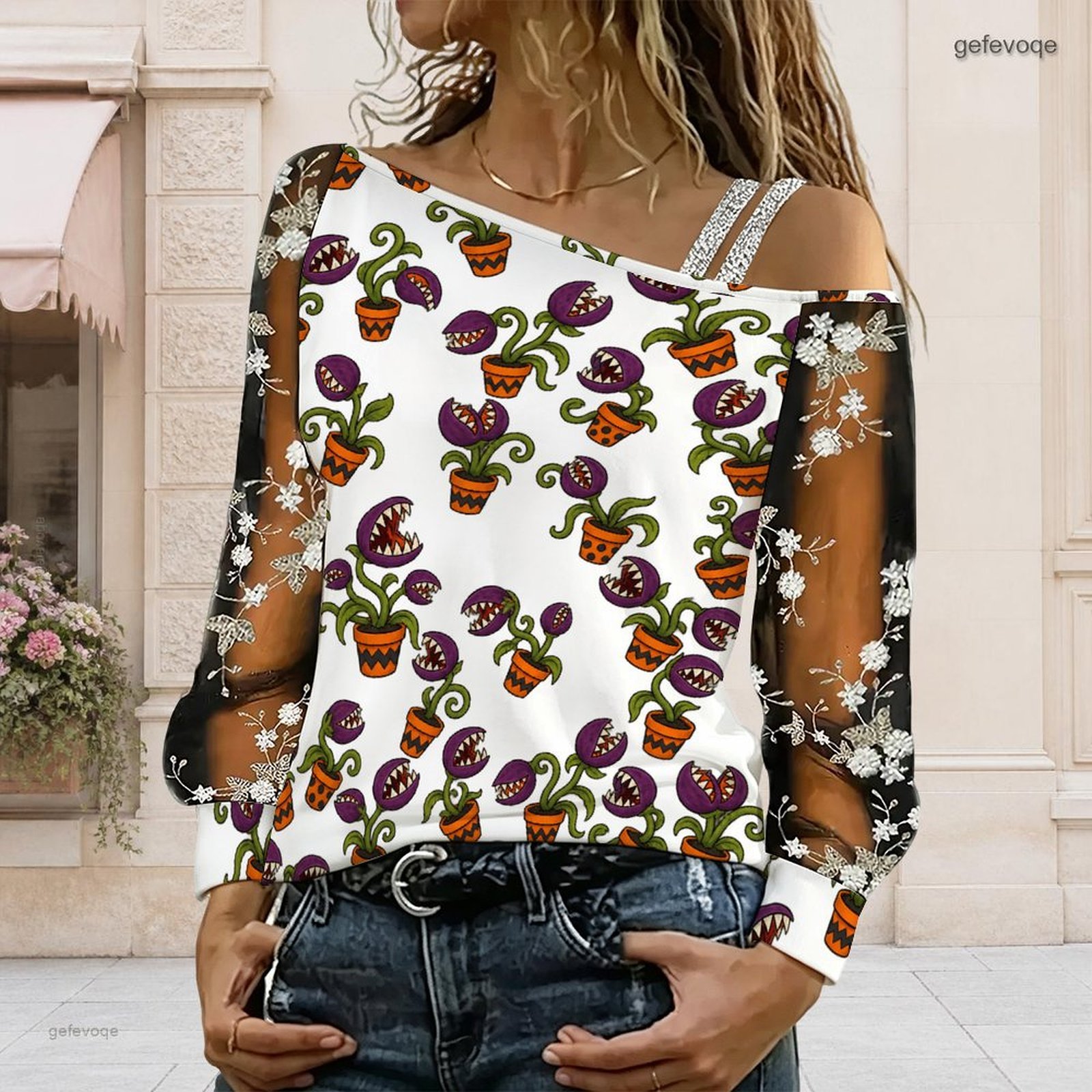 Dames asymmetrische off-should - Blouse Off Shoulder recensie en prijs